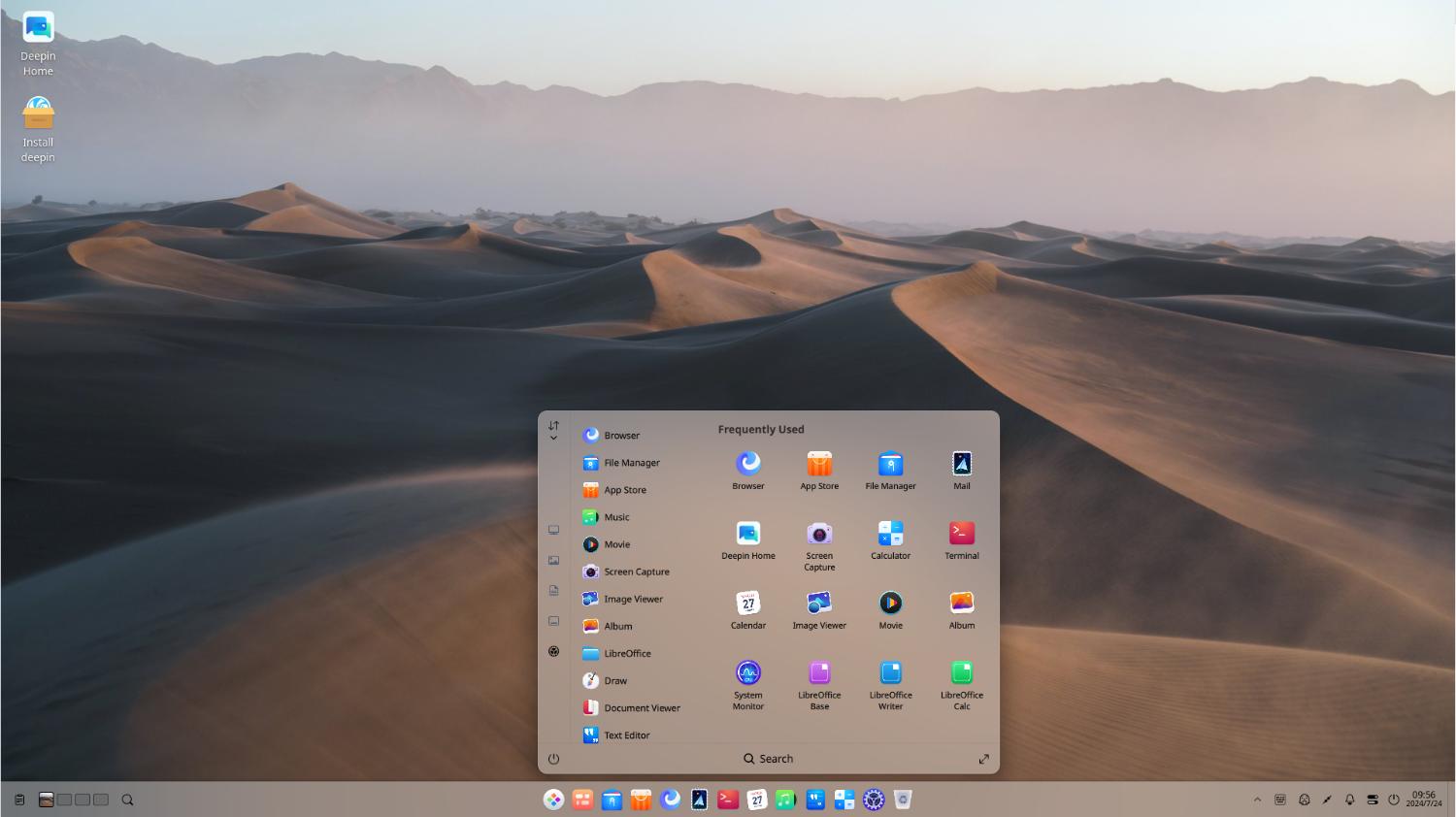 Indus OS Desktop – Application Menu